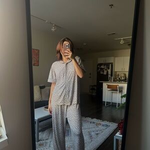 J. Crew Beige Leopard Short-Sleeve Pajama Set